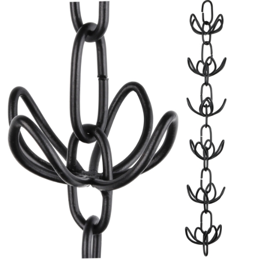 Picture of Rain Chains by JASINC Black Lily Wire Rain Chain 8.5 ft JAS1001BLK