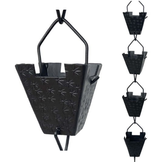 Picture of Rain Chains by JASINC Castle Square Rain Chain Black 8.5 ft JAS2003BLK