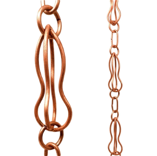 Picture of Rain Chains by JASINC Aqua Strands Link Rain Chain Copper 8.5 ft JAS1002C