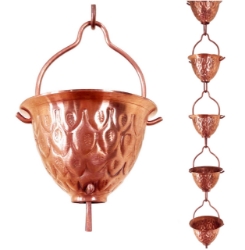 Picture of Rain Chains by JASINC Pure Copper Pinecone Rain Chain 8.5 ft JAS3010C