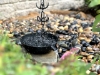 Picture of Rain Chains by JASINC 11.25" Black Anchoring Basin / Bowl with Scupper JAS9003BLK